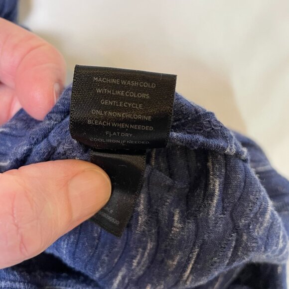 Simply Vera by Vera Wang 3/4 Sleeves Top Size XL Navy Textured Knit - Picture 8 of 8